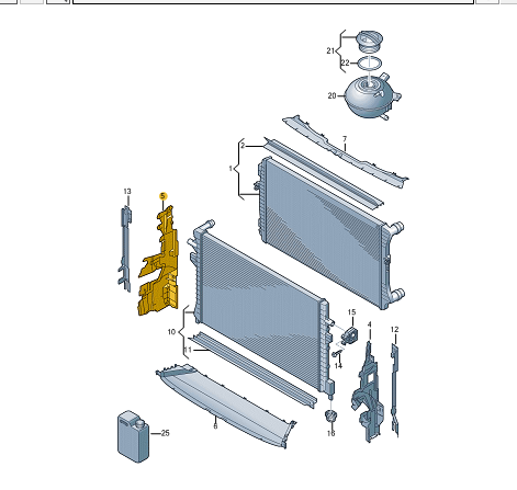 NEW VOLKSWAGEN TIGUAN AD1 RIGHT RADIATOR AIR GUIDE 5NN121284G ORIGINAL