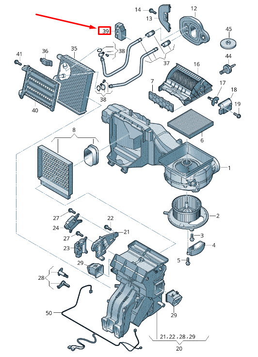 new skoda kodiaq ns heat exchanger seal rhd 5q2819861 original