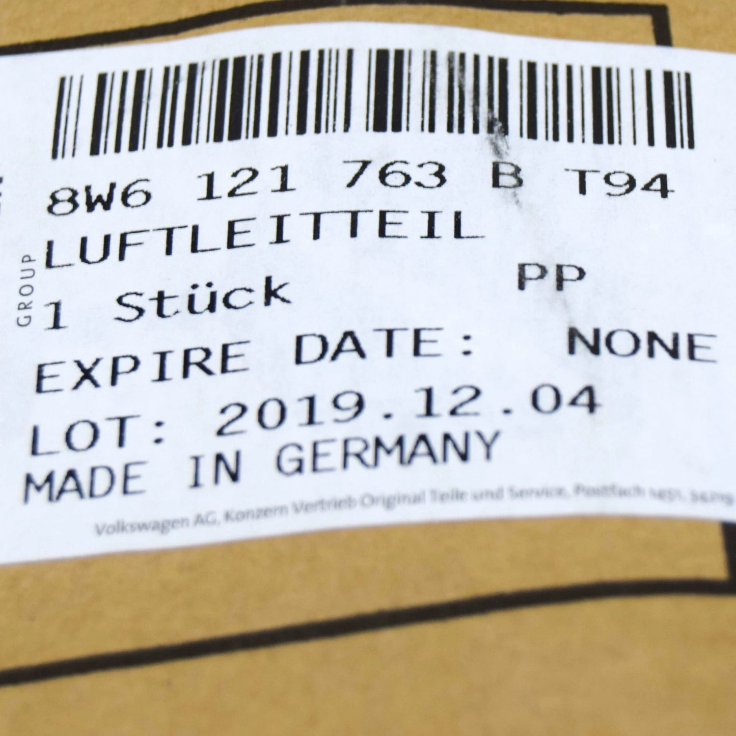 NEW AUDI A5 CABRIO 8W6 FRONT LEFT AIR BRAKE DUCT 8W6121763BT94