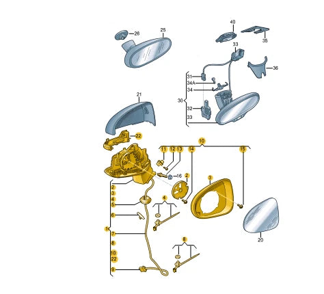 NEW AUDI A1 8X FRONT RIGHT WING MIRROR HOUSING RHD 8X2857410R9B9 2 ORIGINAL