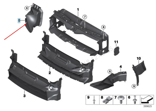 NEW BMW 4 F32 RADIATOR LEFT AIR DUCT 51748056495 8056495 2016 ORIGINAL