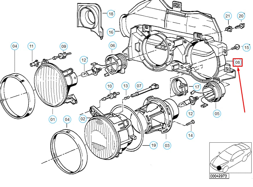 NEW BMW 3 E30 FRONT LEFT HEADLIGHT SUPPORTING FRAME 63121385601 1385601 ORIGINAL