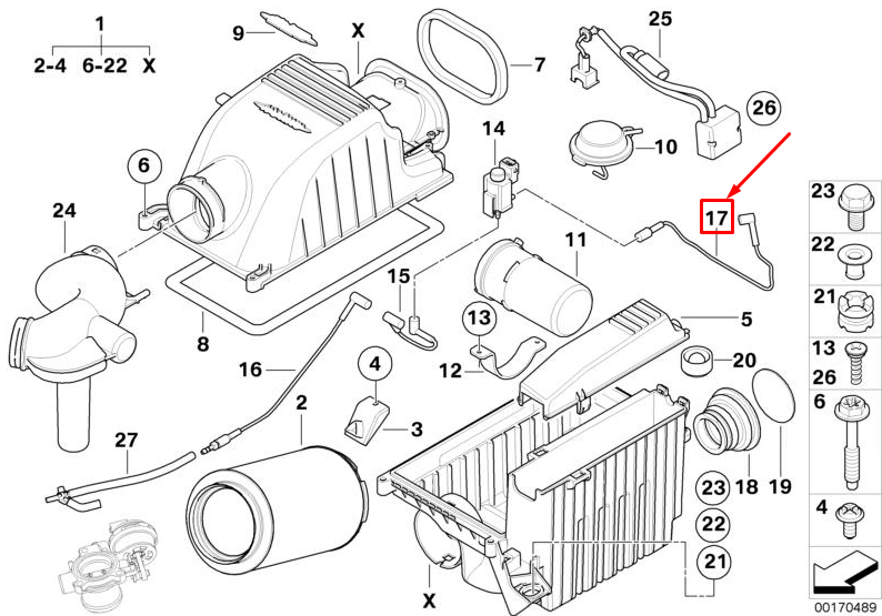 new mini cabrio r52 intake silencer vacuum pipe 13717558379 7558379 original