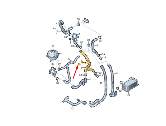 NEW VW TRANSPORTER VI T6 COOLANT HOSE 7E0122157BL ORIGINAL