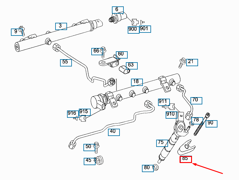 NEW MERCEDES-BENZ ML W164 INJECTION NOZZLE BRACKET A6420160038 ORIGINAL