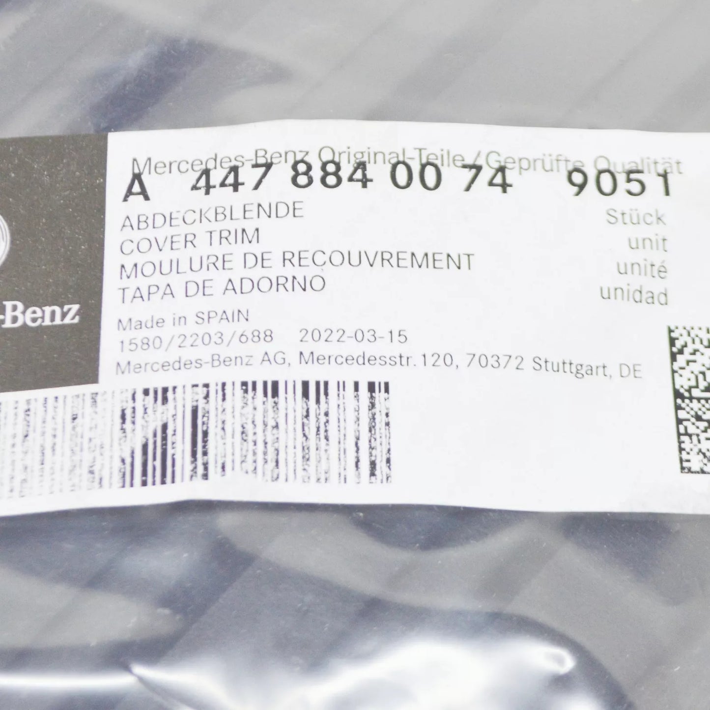 NEW MERCEDES-BENZ VITO W447 FRONT LEFT BUMPER COVER TRIM A44788400749051