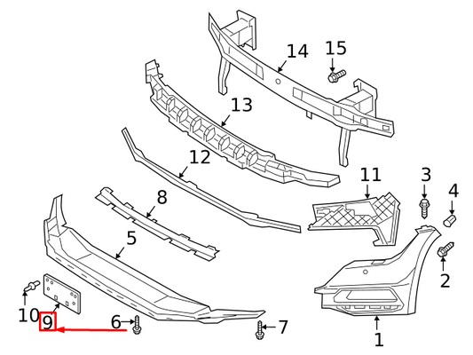 NEW VOLKSWAGEN ARTEON 3H7 FRONT BUMPER NUMBER PLATE HOLDER 3G8807999A ORIGINAL