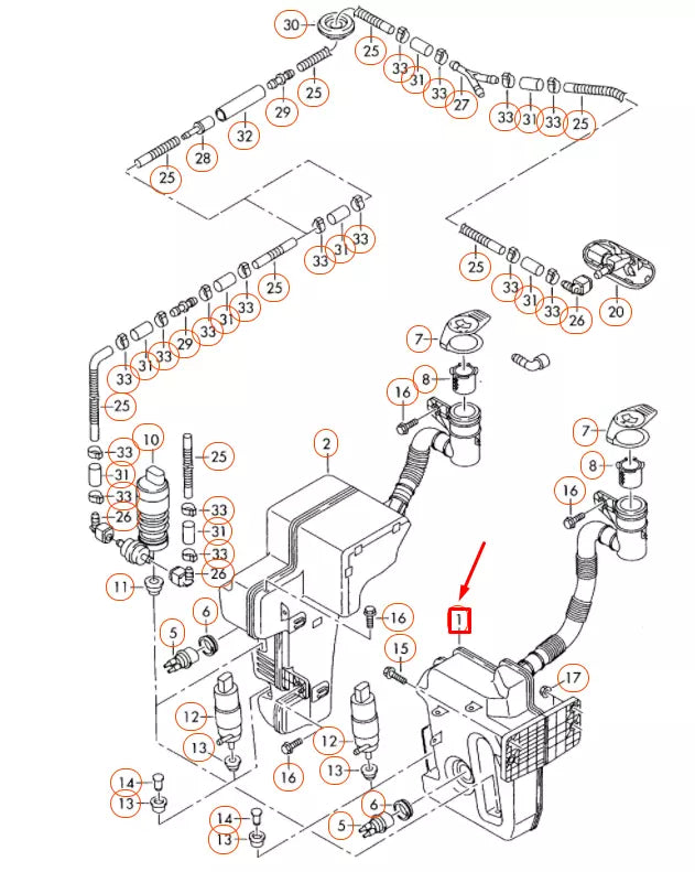 NEW VOLKSWAGEN BEETLE A5 WASH WATER RESERVOIR TANK 5C6955453Q ORIGINAL