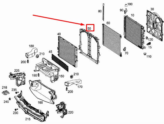 NEW MERCEDES-BENZ E W213 ENGINE RADIATOR SUPPORT FRAME A0995050341 ORIGINAL