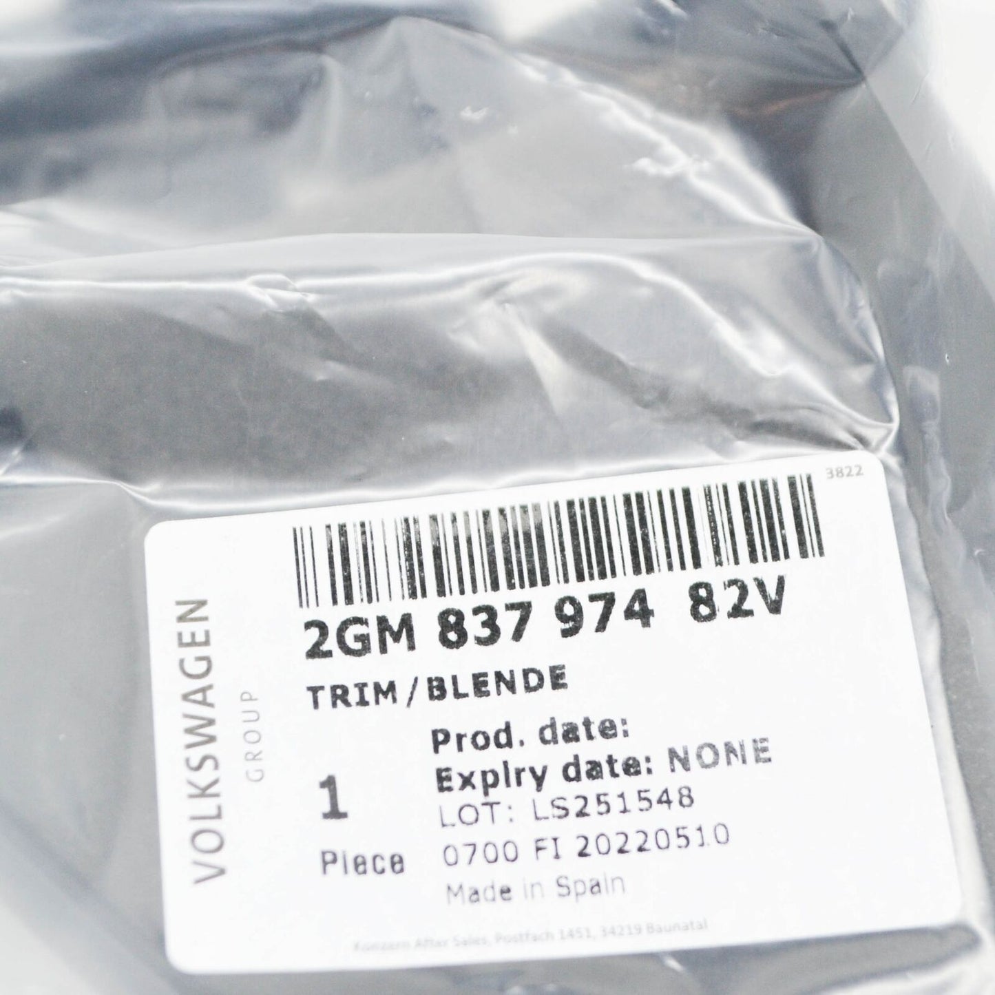 NEW VW T-CROSS C11 FRONT RIGHT DOOR MIRROR TRIANGLE COVER 2GM83797482V ORIGINAL