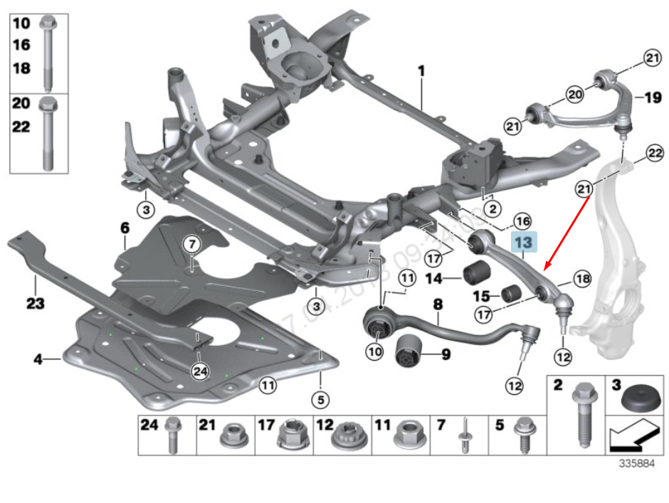 new bmw x5 f15 front left wishbone control arm 31126864821 6864821 2015 original