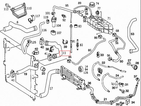 NEW MERCEDES-BENZ M-CLASS W163 UPPER RADIATOR HOSE A1635012282 ORIGINAL