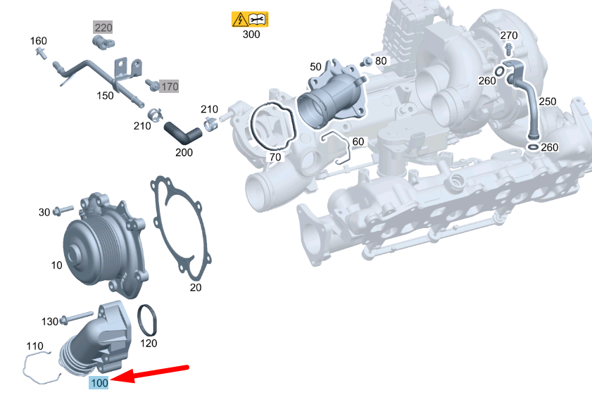 NEW MERCEDES-BENZ ML W164 ENGINE COOLANT FLANGE A6422001156 ORIGINAL