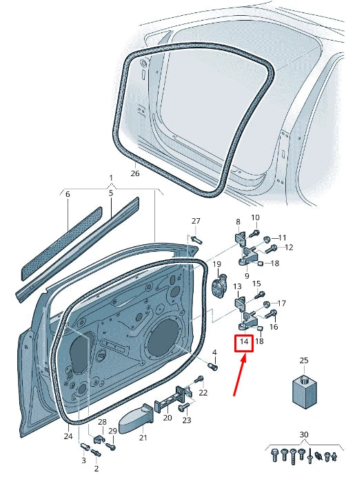 NEW AUDI A4 AVANT B9 FRONT RIGHT LOWER DOOR HINGE 8W0831404A ORIGINAL