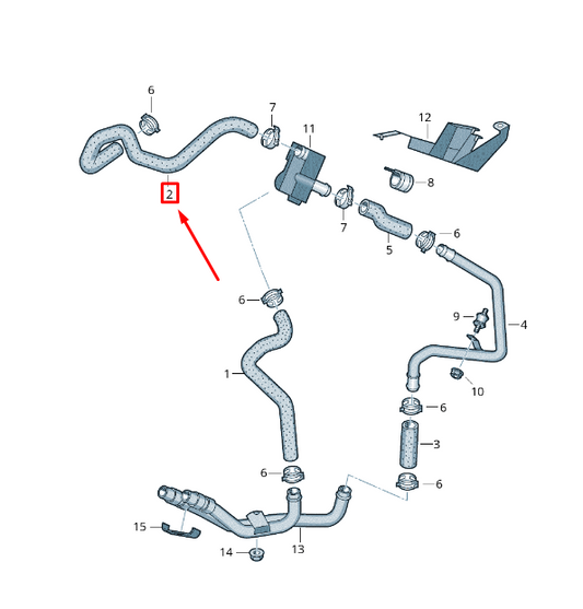 NEW VW TOUAREG 7P HEATER COOLANT HOSE 7P0819329C ORIGINAL