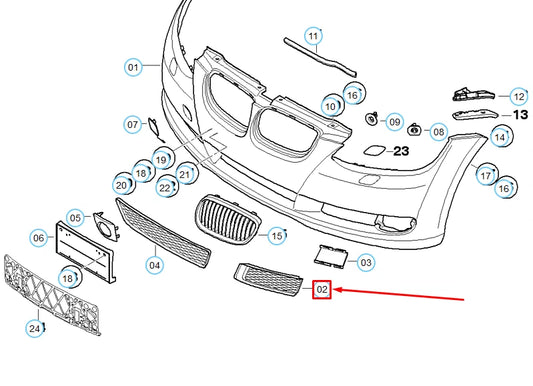 NEW BMW 3 COUPE E92 FRONT RIGHT CLOSED BLACK GRID GRILLE 51117178992 ORIGINAL