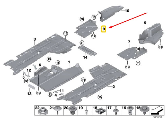 NEW BMW 3 M3 F80 RIGHT SIDE EXTENSION COVER 51758062222 8062222 ORIGINAL