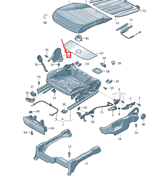 NEW VW TOUAREG 7P MK2 FRONT LEFT SEAT COVER CAP 8T0881327A82V ORIGINAL
