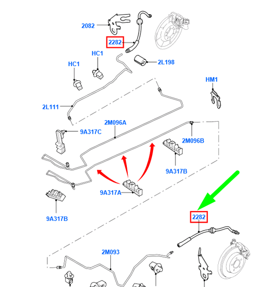 new ford focus mk2 rear brake hose assy 1405494 3m51-2282-fc original