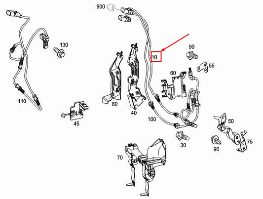 NEW MERCEDES-BENZ S W222 FRONT LEFT SHOCK ABSORBER HARNESS A2225400205 ORIGINAL