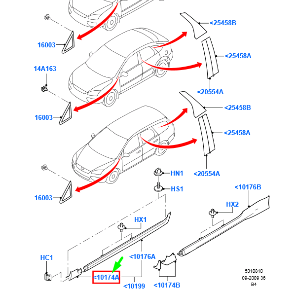 new ford focus mk2 front right side skirt moulding trim 1420429 original