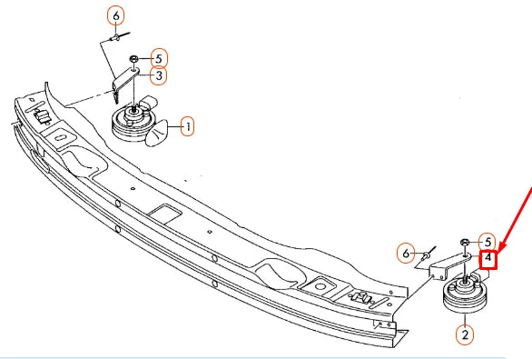 NEW AUDI A4 B8 LEFT HIGH NONE HORN SPRING SHACKLE 8T0951229C ORIGINAL
