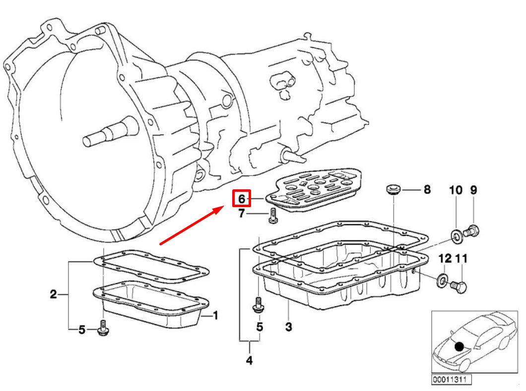 NEW BMW 3 COMPACT E36 AUTOMATIC TRANSMISSION FILTER 24111218899 1218899 ORIGINAL
