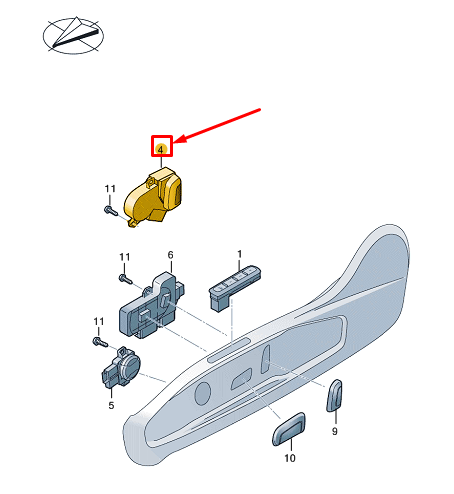 new vw golf cd mk8 left backrest adjusting switch 5h0959777qwa original