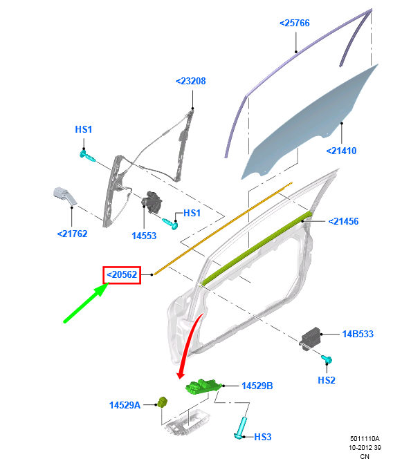 new ford fiesta mk6 wt front right door window belt weatherstrip 1763372