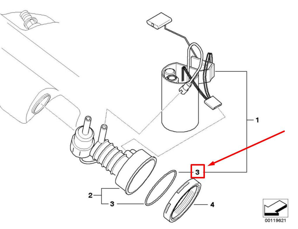 new bmw z4 roadster e85 fuel pump tank seal 16116760135 6760135 original