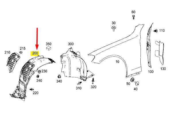 NEW MB C FRONT RIGHT WHEEL ARCH HOUSING FRONT PART W205 A2056903401 ORIGINAL