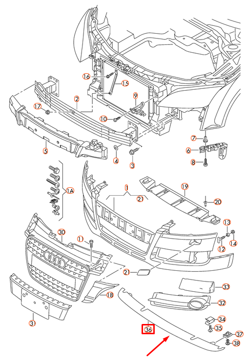 new audi tt 8j front bumper lower spoiler lip 8j0807110fgru 2014 original