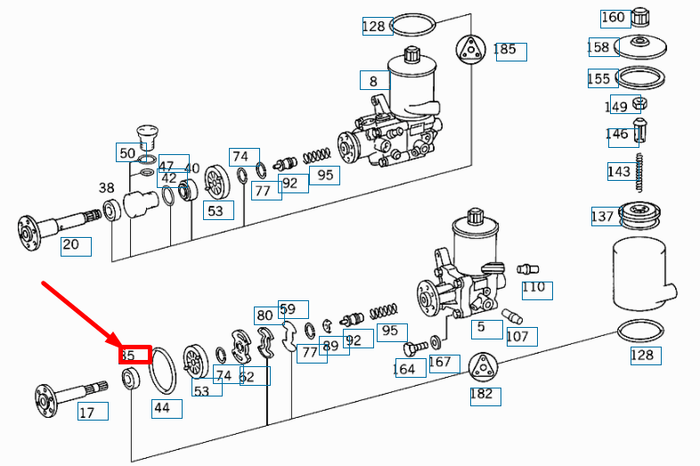 NEW MERCEDES-BENZ SL R129 POWER STEERING PUMP SEAL RING A0189976047 ORIGINAL
