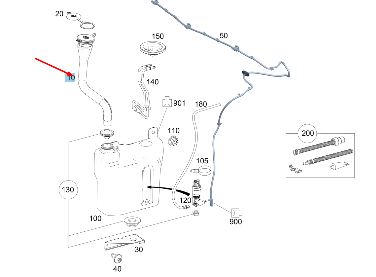 NEW MERCEDES-BENZ VITO W447 WATER TANK FILLER NECK A4478690066 ORIGINAL