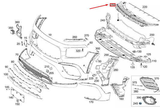 NEW MB GLB X247 FRONT BUMPER UPPER PART BASIC CARRIER A2478851507 ORIGINAL