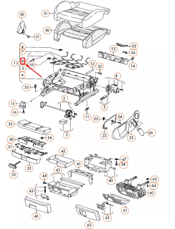NEW AUDI A4 B7 FRONT LEFT SEAT BOWDEN CABLE 8E0881271A