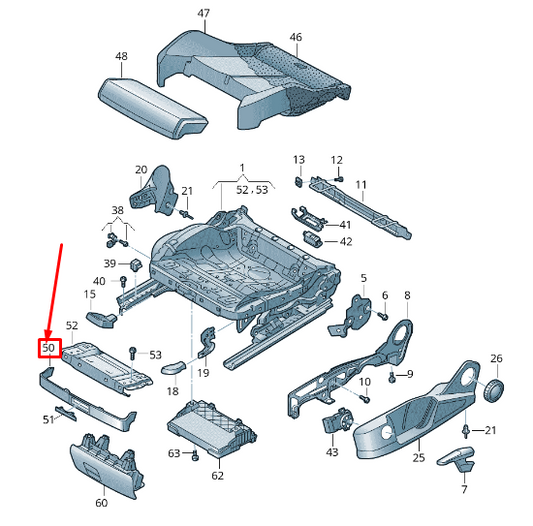 NEW AUDI Q3 F3 FRONT SEAT CUSHION DEPTH EXTENSION TRIM 4K08817934PK ORIGINAL