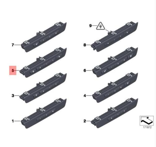 new bmw 5 f07 operating unit supplem seat functions 61319361190 original