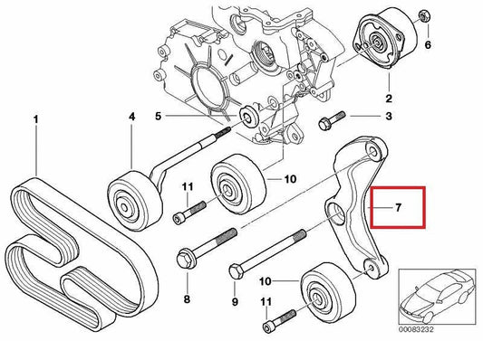NEW BMW 3 E46 3.0D 150KW ALTERNATOR TENSIONER BRACKET 11282248561 ORIGINAL