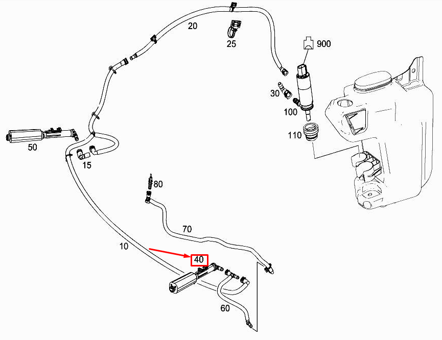 NEW MERCEDES-BENZ SL R231 FRONT LEFT HEADLAMP WASHER NOZZLE A2318600147 ORIGINAL