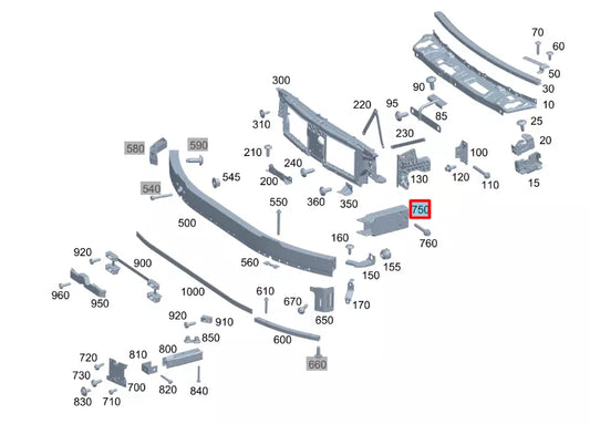 NEW MERCEDES-BENZ C W206 FRONT BUMPER EXTENSION RIGHT SIDE A2066207401 ORIGINAL