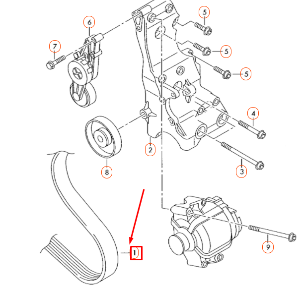NEW AUDI A4 B6 ACCESSORY POLY V-BLET 06D903137E ORIGINAL