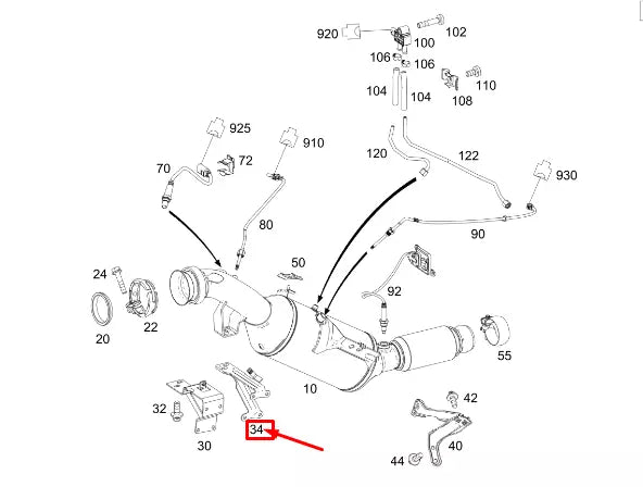 NEW MERCEDES-BENZ SPRINTER 907 EXHAUST SYSTEM HOLDER A9074923500 ORIGINAL