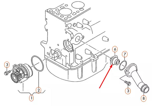 NEW VOLKSWAGEN JETTA MK6 COOLANT THERMOSTAT 050121113C 2.0 PETROL 86KW ORIGINAL