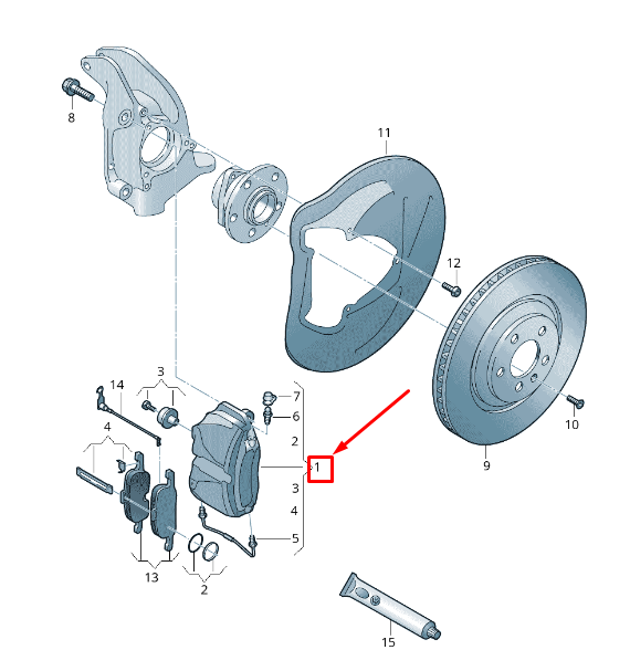 new audi tt fv front left brake caliper 8w0615107ab original