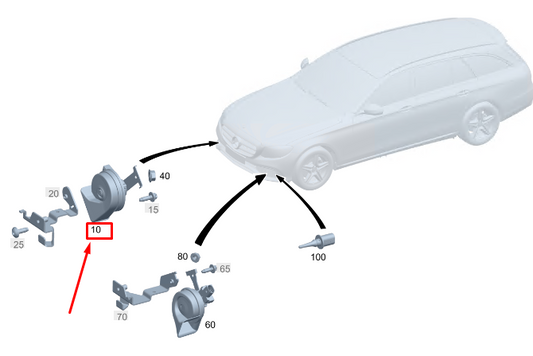 NEW MERCEDES-BENZ C S206 HORN SIGNAL A2065406615 ORIGINAL