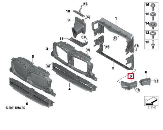 NEW BMW X3 G01 RIGHT AIR DUCT TUBE 51118081890 ORIGINAL