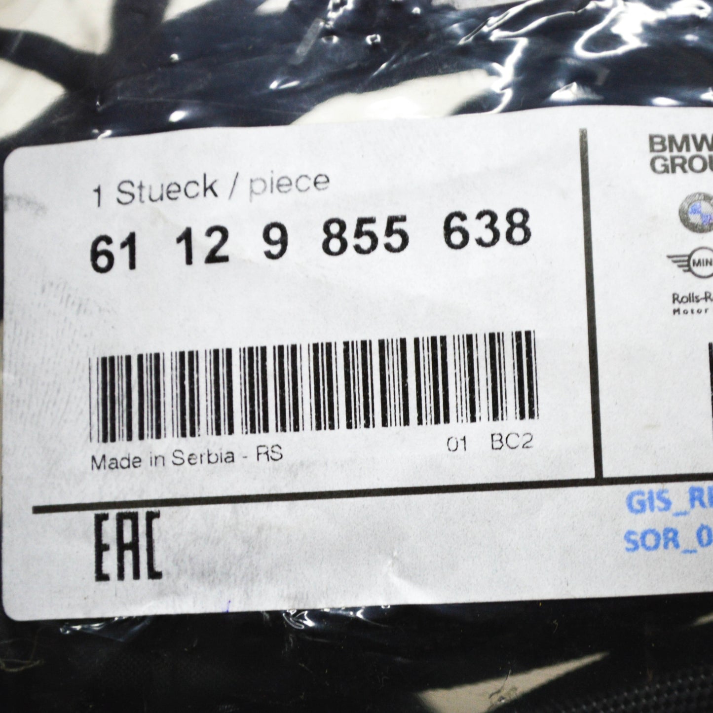 new bmw 5 g30 front bumper end wiring cable harness 61129855638 original