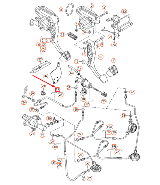 NEW VOLKSWAGEN BEETLE A5 CLUTCH PIPE ASSEMBLY LHD 5C1721465B ORIGINAL