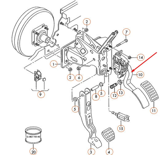 NEW VOLKSWAGEN BEETLE 9C1 ACCELERATOR PEDAL LHD 6Q1721503L ORIGINAL